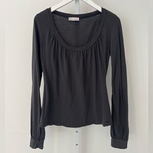 REBECCA BEESON GRAY COTTON LONG SLEEVE T-SHIRT SIZE 1 / S
